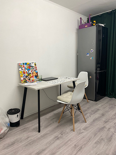 Деревянный стол Барон О 200 х 90 белая пленка шагрень / черный фото покупателя 54