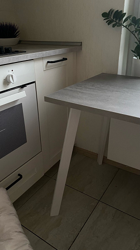 Стол Тринити Лофт 120 32 мм дуб галифакс табако / черный матовый фото покупателя 90