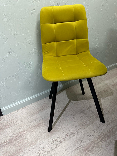 Стул на металлокаркасе Чилли К светло-серый велюр / черный каркас фото покупателя 437