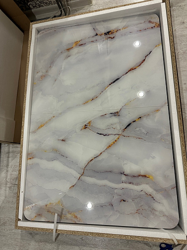 Стол на тумбе Бугун белый / золото фото покупателя 6