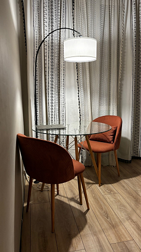 Стеклянный стол PT-151 80х80х76 clear glass / wood фото покупателя 21