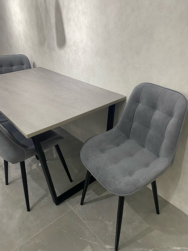 Стол Лота Лофт 140 25 мм черный матовый / бетон фото покупателя 67