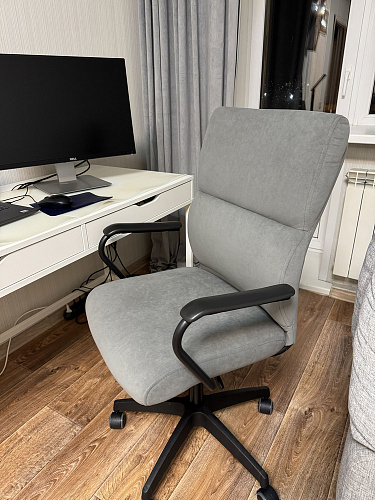 Компьютерное кресло Benefit/Бенефит флок серый 29 фото покупателя 39