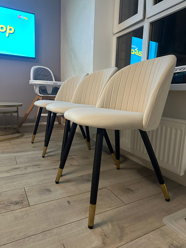 Стул на металлокаркасе Gabi dark beige / black / silver фото покупателя 373