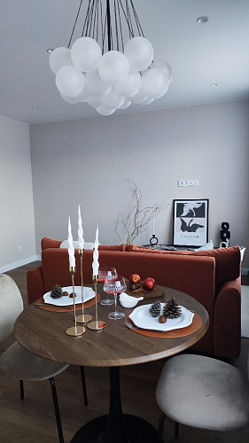 Стол Тулип 90х73 дуб вотан / белый  - Уцененный экземпляр фото покупателя 81