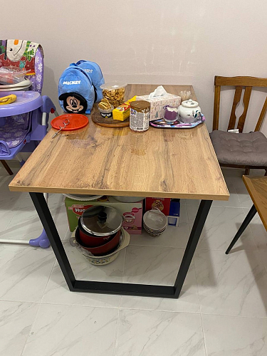 Стол Лота Лофт 140 25 мм черный матовый / бетон фото покупателя 805