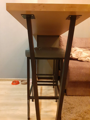 Барный стул Лофт микровелюр катания блэк / черный матовый фото покупателя 59