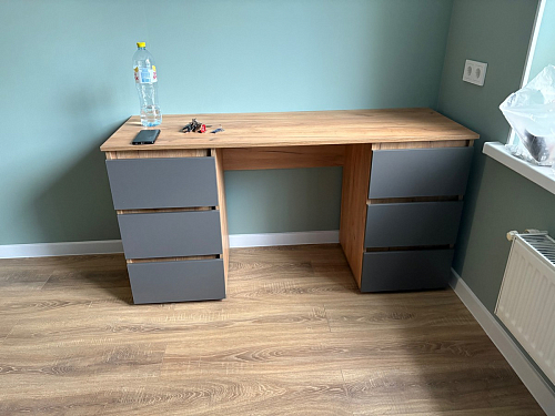 Письменный стол Элла ПС 02 белый / дуб крафт золото фото покупателя 12