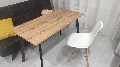 Стол Тринити Лофт 120 32 мм дуб галифакс табако / черный матовый фото покупателя 180