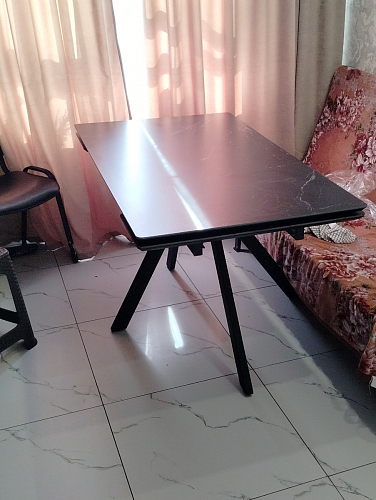 Керамический стол Вилли 140(200)х80 carmen light grey / черный фото покупателя 36