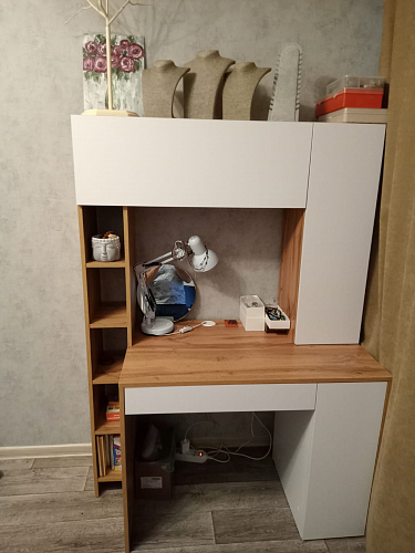 Письменный стол Комфорт 12.71 дуб золотой craft / белая аляска фото покупателя 166