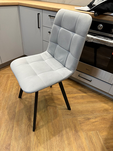 Стул на металлокаркасе Чилли К светло-серый велюр / черный каркас фото покупателя 221