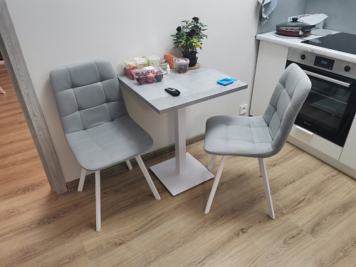 Стул на металлокаркасе Чилли синяя ткань / белый фото покупателя 562