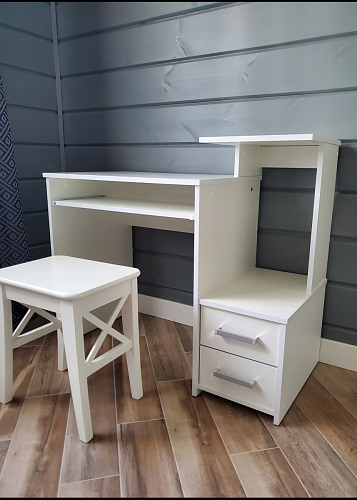 Стол компьютерный Джаз-24 правый белый фото покупателя 2