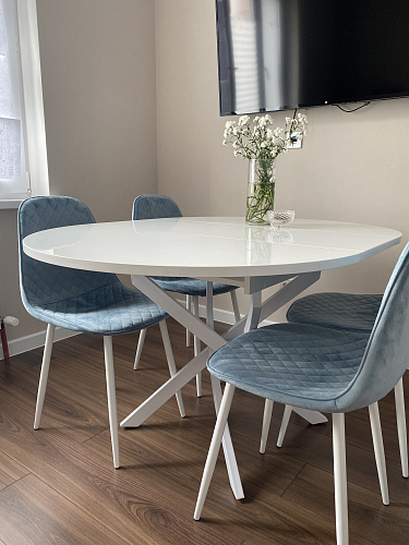 Стул на металлокаркасе Capri blue / white фото покупателя 5