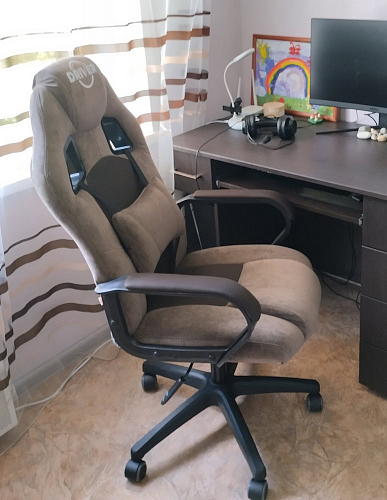 Компьютерное кресло Driver/Драйвер кожзам черный / ткань синий фото покупателя 44