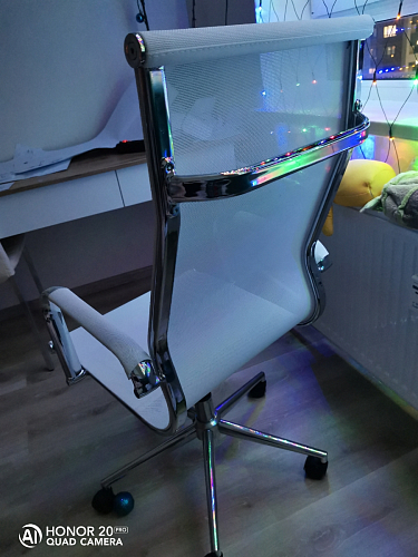 Компьютерное кресло Reus белая сетка / хром фото покупателя 83