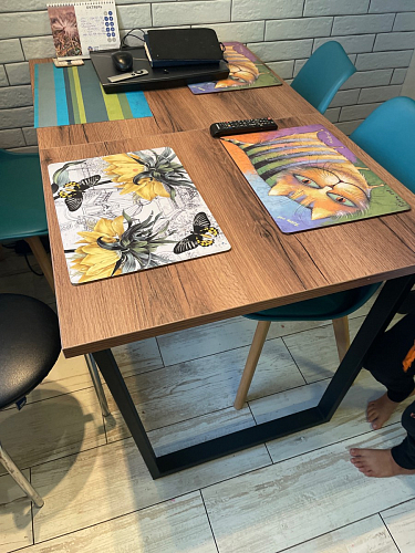 Деревянный стол Лота Лофт 140х80 черный матовый / бетон светлый фото покупателя 255