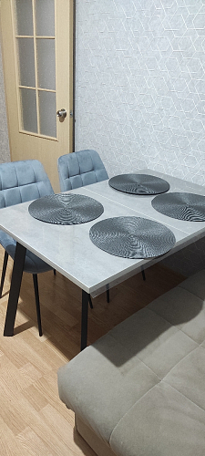 Стол Тринити Лофт 120 32 мм дуб галифакс табако / черный матовый фото покупателя 540