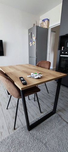 Деревянный стол Лота Лофт 140х80 дуб крафт табачный / черный матовый фото покупателя 457