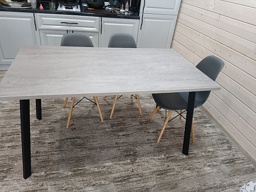 Стол Тринити Лофт 120 32 мм бетон / черный матовый фото покупателя 483