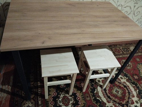 Деревянный стол Лота Лофт 120x75 дуб крафт табачный / черный матовый фото покупателя 753