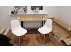 Стол Тринити Лофт 120 32 мм бетон / черный матовый фото покупателя 99