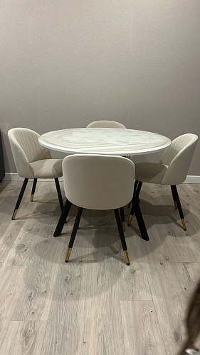 Стул на металлокаркасе Gabi 1 light blue / black / gold фото покупателя 754