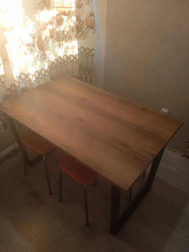 Деревянный стол Лота Лофт 140х80 дуб крафт табачный / черный матовый фото покупателя 484