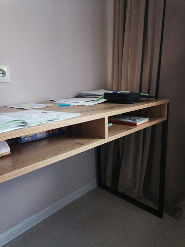 Письменный стол Леон Лофт черный матовый / дуб вотан фото покупателя 112