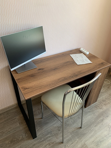 Письменный стол Битти Лофт 116х60х75 дуб вотан / белый матовый фото покупателя 19