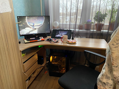 Письменный стол СПм-25 правый белый  - Уцененный экземпляр фото покупателя 63