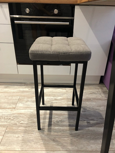 Барный стул Лофт ткань канди грей / черный матовый фото покупателя 157