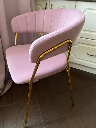 Стул на металлокаркасе Kamelia светло-фиолетовый / золотой фото покупателя 92