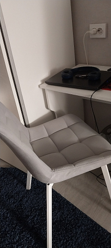 Стул на металлокаркасе Челси коричневый велюр (california 238) / белый фото покупателя 27