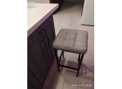 Барный стул Лофт кожзам темно-серый / черный матовый фото покупателя 228