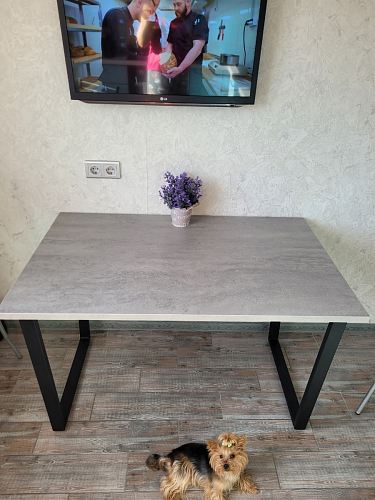 Деревянный стол Лота Лофт 140х80 черный матовый / бетон светлый фото покупателя 102