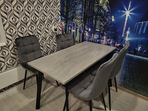 Стол Тринити Лофт 120 32 мм дуб галифакс табако / черный матовый фото покупателя 306