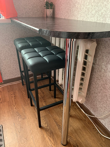 Барный стул Лофт микровелюр катания блэк / черный матовый фото покупателя 56