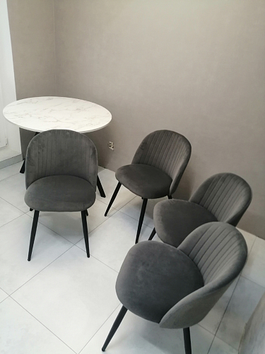 Стул на металлокаркасе Gabi 1 light blue / black / gold фото покупателя 385