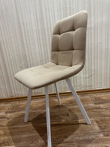 Стул на металлокаркасе Чилли К светло-серый велюр / черный каркас фото покупателя 131