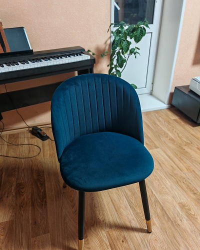 Стул на металлокаркасе Gabi dark beige / black / silver фото покупателя 589