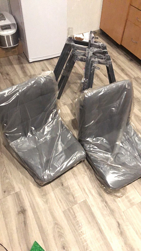 Стул на металлокаркасе Чилли синяя ткань / белый фото покупателя 400