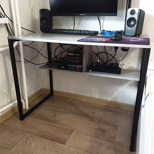 Письменный стол Клер Лофт дуб делано темный / черный матовый фото покупателя 40