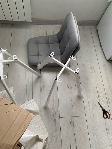 Стул на металлокаркасе Чилли синий / белый фото покупателя 723