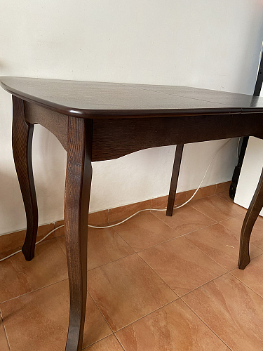 Деревянный стол Caterina/Катерина 100-130x70x75 айвори вайт / бук фото покупателя 7