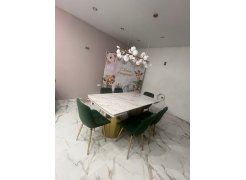 Керамический стол Готланд 180(240)х90х79 вяз скандинавский / золото фото покупателя 8