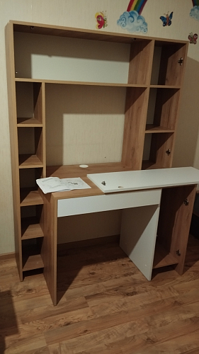 Письменный стол Комфорт 12.71 дуб золотой craft / белая аляска фото покупателя 112