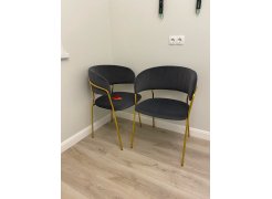 Стул на металлокаркасе Kamelia темно-серый / золотой фото покупателя 72