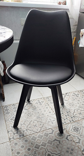 Деревянный стул Bonuss темно-серый / черное сидение / черный фото покупателя 32